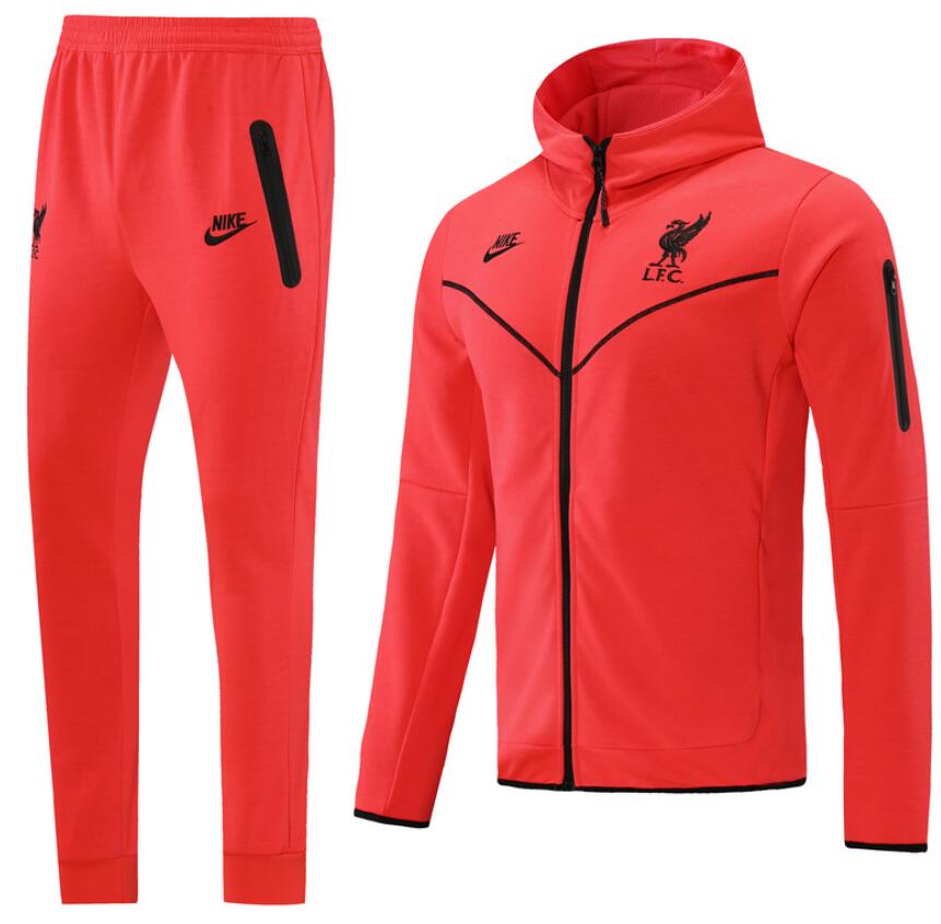 2021/22 Liverpool Red Training Kits Hoodie Jacket with Pants